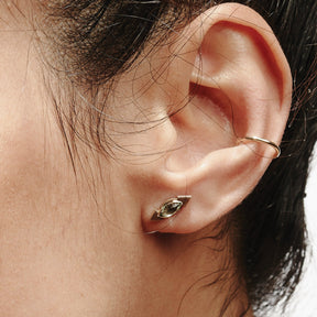 Gemstone studs & EDGES earring jacket set - Boutee