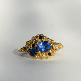 Sapphire and Diamond Shield Signet Ring - Boutee