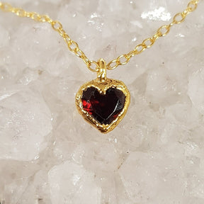 Garnet Heart Necklace - Boutee