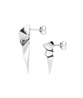 Fracture Silver Mismatched Stud Earrings - Boutee