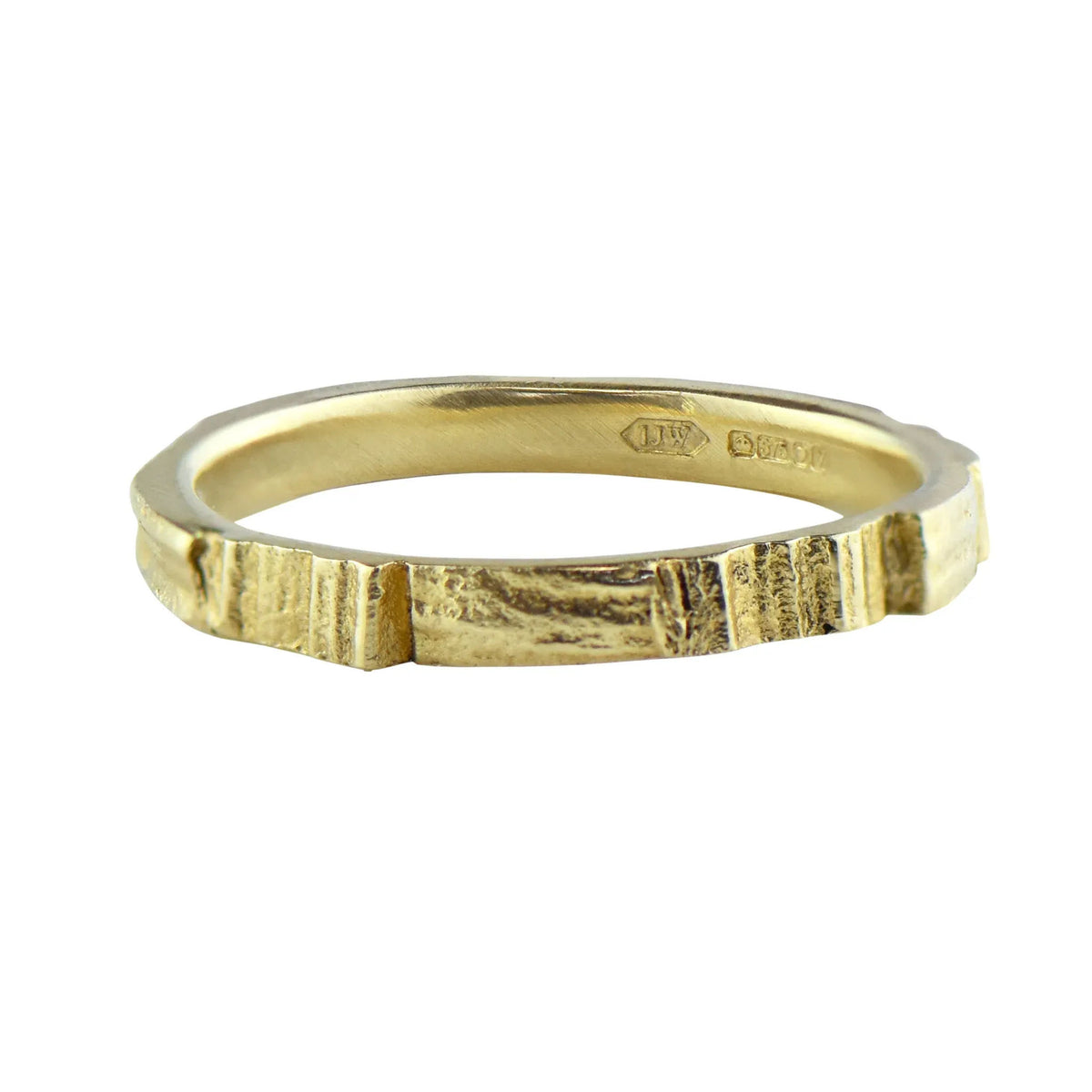 9ct Gold Skinny Patchwork English Oak Ring - Boutee