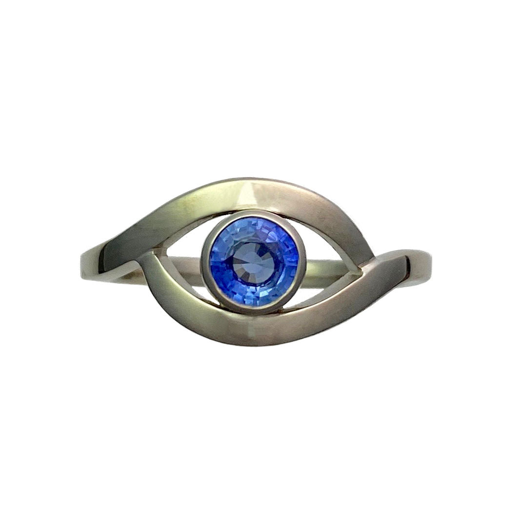 Infinity Wave 18ct Gold Sapphire Ring - Boutee