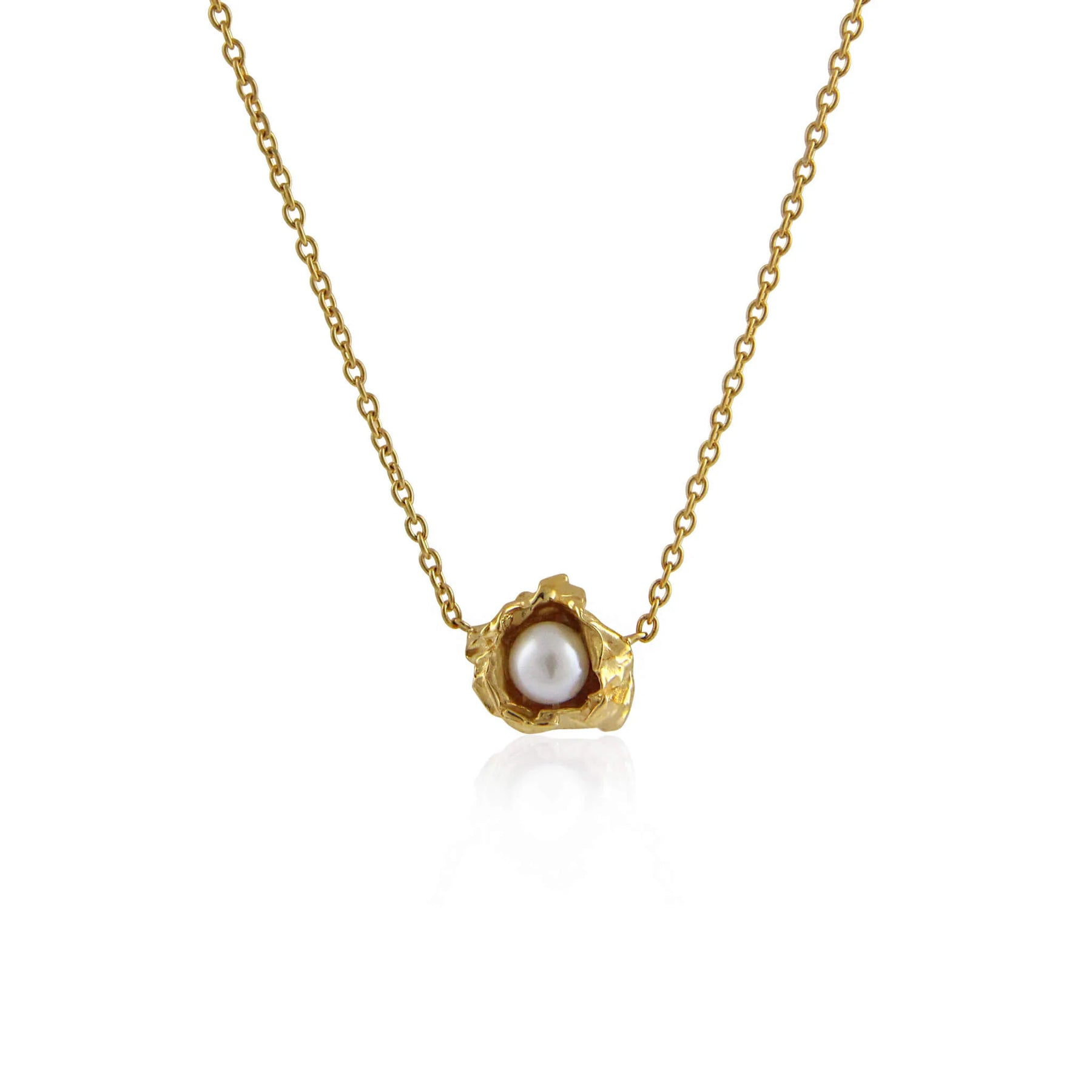 White Pearl Crush Gold Necklace - Boutee