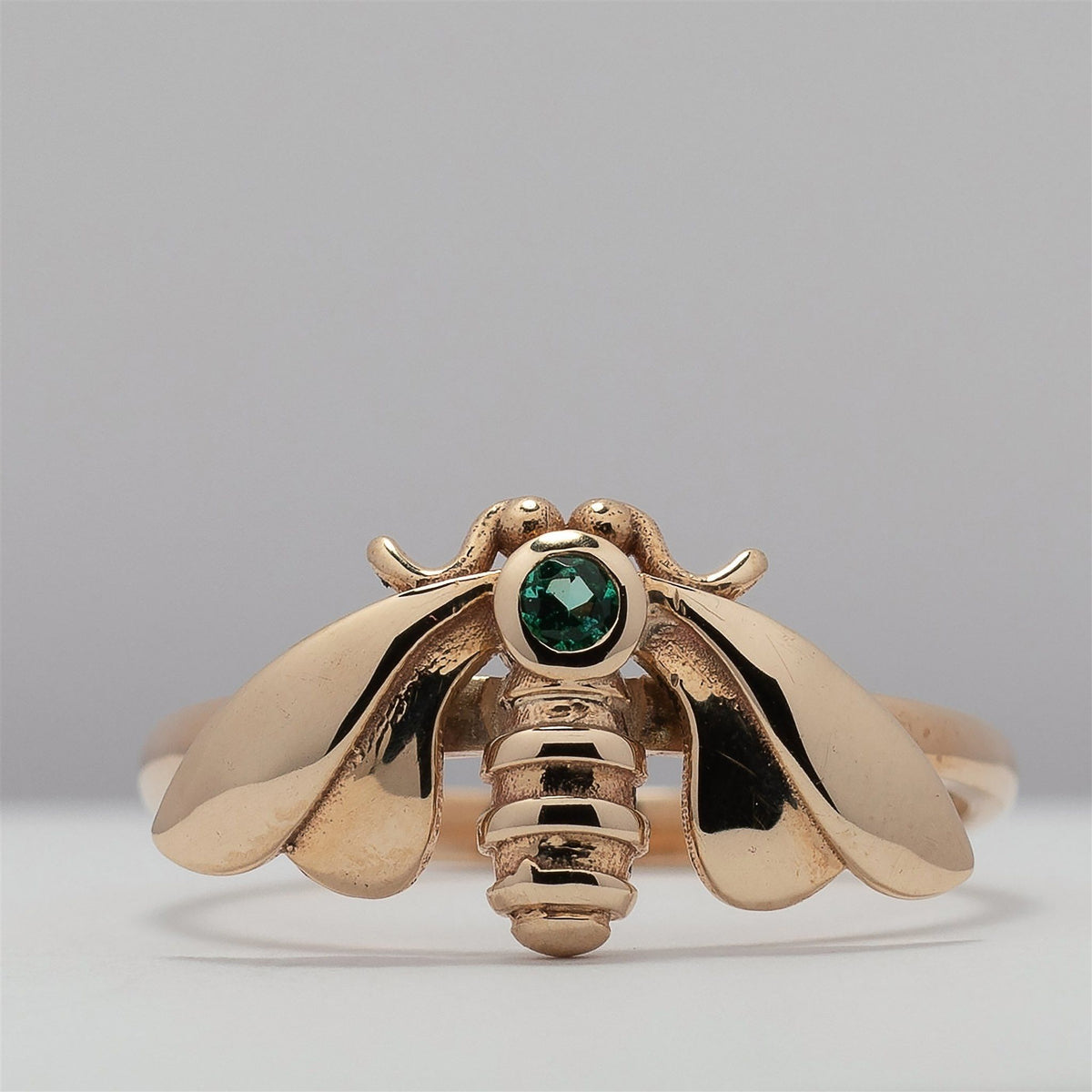 9ct Gold Emerald Moth Ring - Boutee