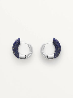 Locus Solus Hoops – Lapis Lazuli & Sterling Silver - Boutee