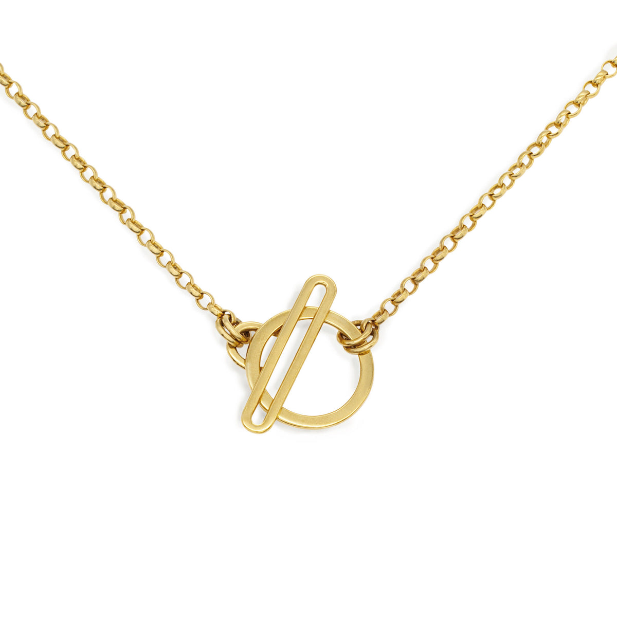 Gold Parallel T Bar Clasp Necklace - Boutee