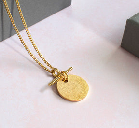 Gold Shimmer T-Bar Pendant Necklace - Boutee