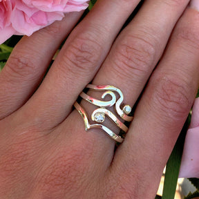Coastal Diamond Two-Tone Ring - Boutee