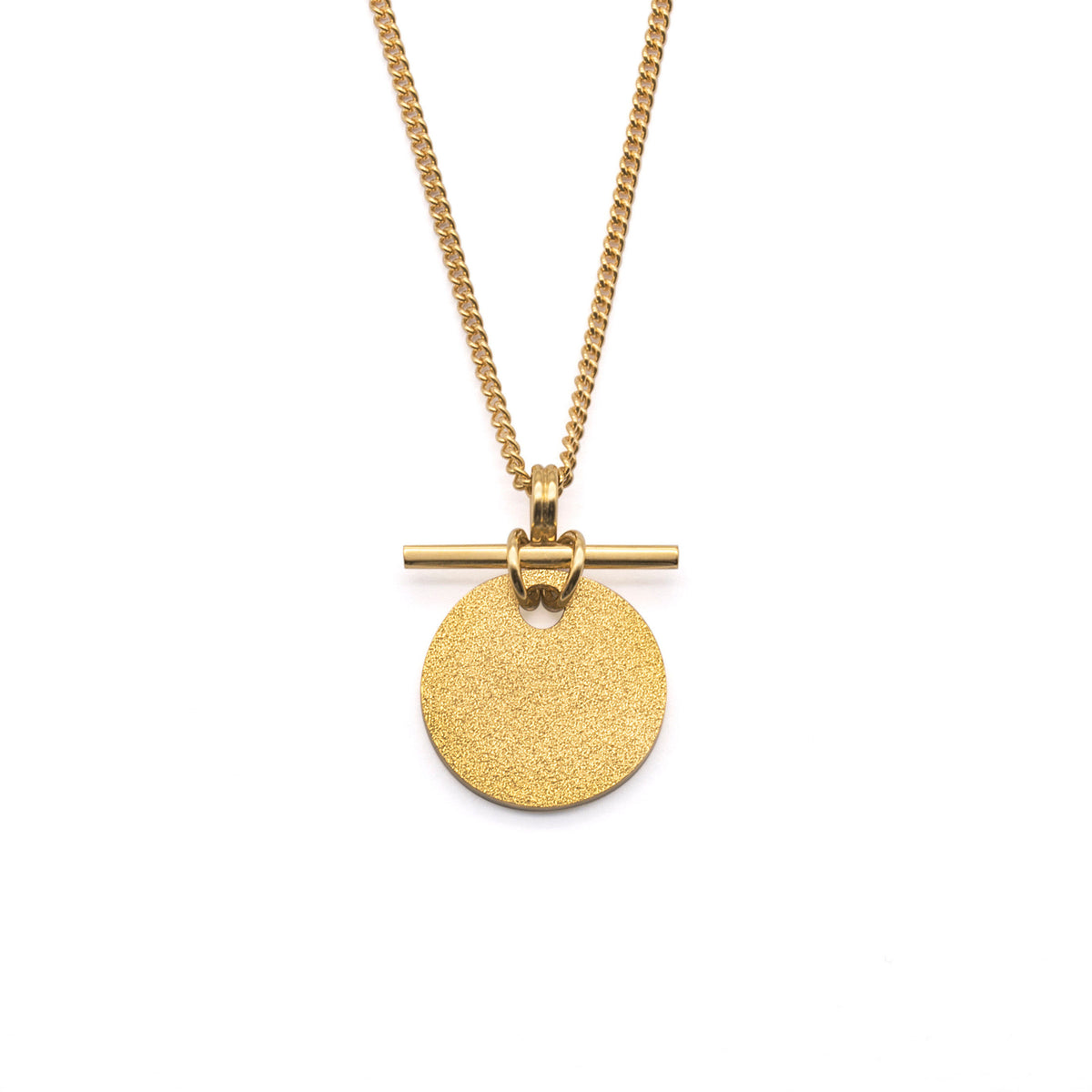 Gold Shimmer T-Bar Pendant Necklace - Boutee