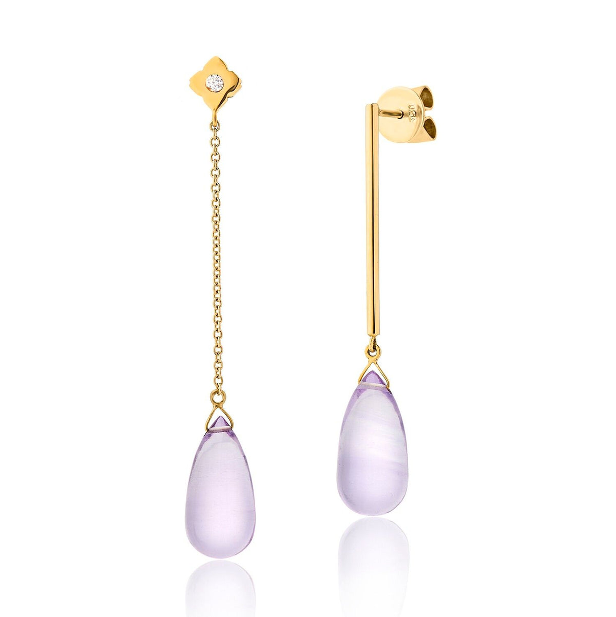 Gaia Tear Drops Amethyst Earrings - Boutee