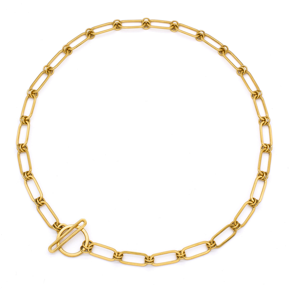 Gold Parallel Paperclip Chain Necklace - Boutee