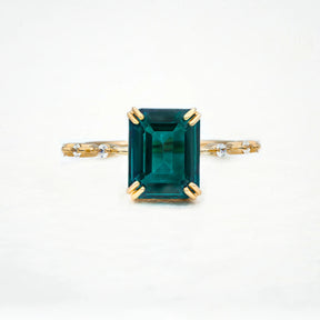 Enchanted Forest Ring, Emerald Cut Topaz - Boutee