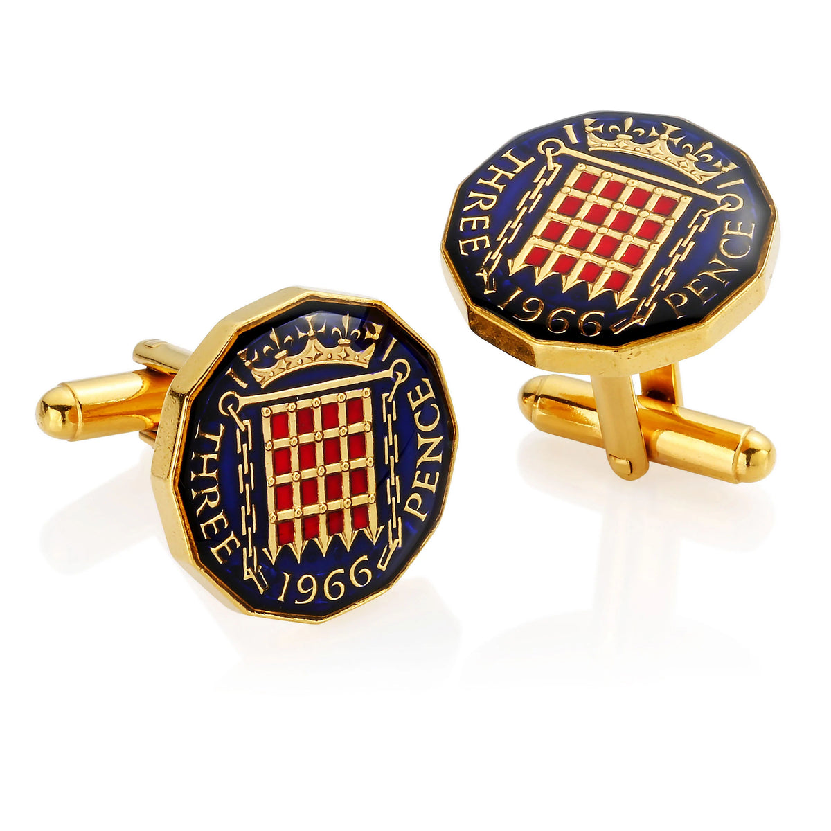 Threepenny Cufflinks - Port Cullis Design (1953-1967) - Boutee