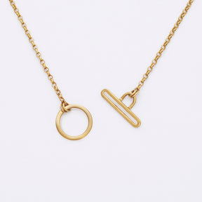 Gold Parallel T Bar Clasp Necklace - Boutee