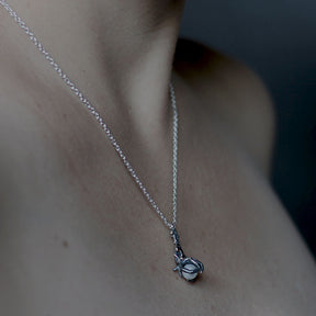 Silver & 9ct Gold Mermaid Pearl Pendant On Silver Chain - Boutee