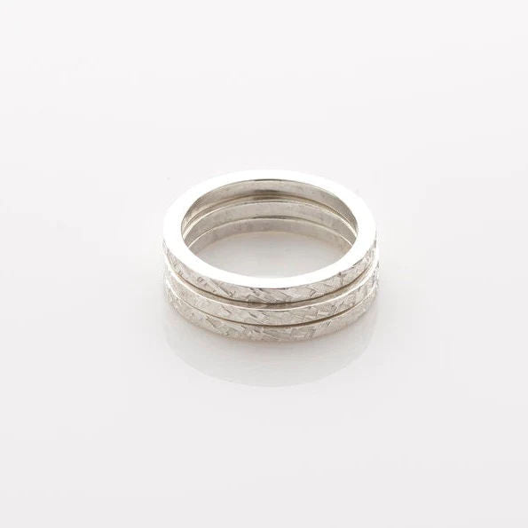 Silver Textured Rings - Boutee