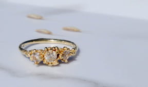 Diamond Three Stone Engagament Ring - Boutee