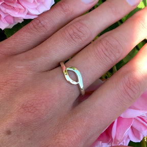 Infinity Wave Oval Two-Tone Ring - Boutee