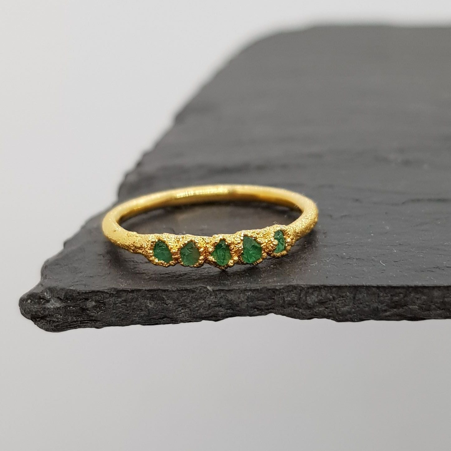 Multi Raw Emerald Ring - Boutee