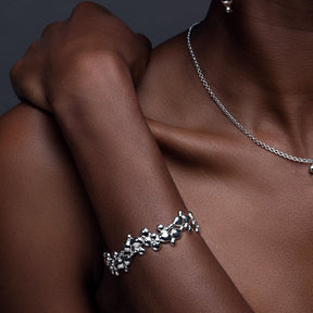 Sterling Silver Magma Cuff Bangle - Boutee