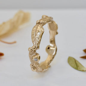 Diamond Wood Nymph Leaf Ring - Boutee