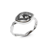 Marquise Grey Diamond Ring in 18ct White Gold - Boutee