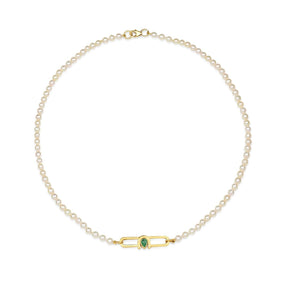 Poize Lock Pearl Necklace - Boutee