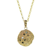 9ct Gold London Plane Scatter Disc Pendant - Boutee