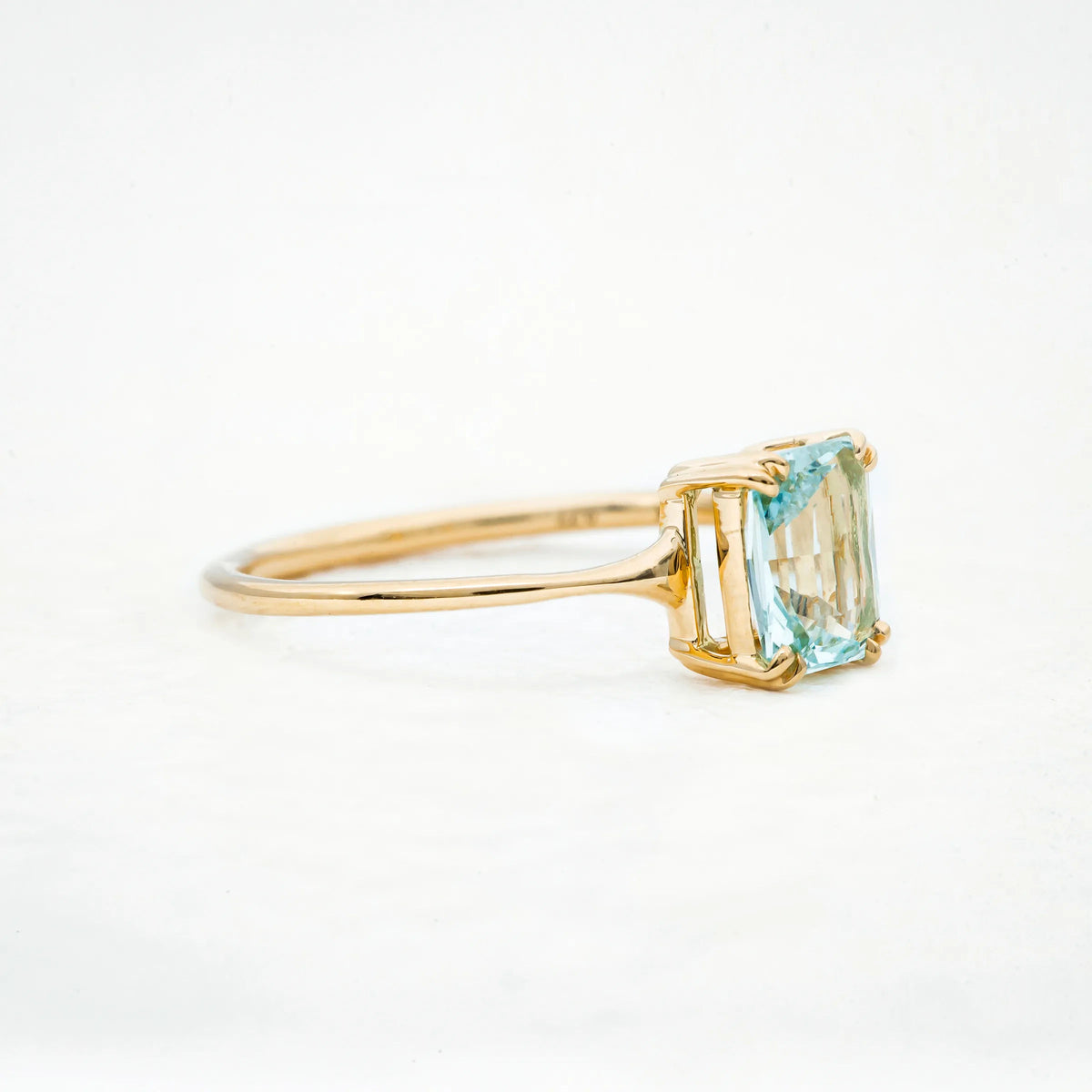 Clear Water Ring, Emerald Cut Aquamarine - Boutee