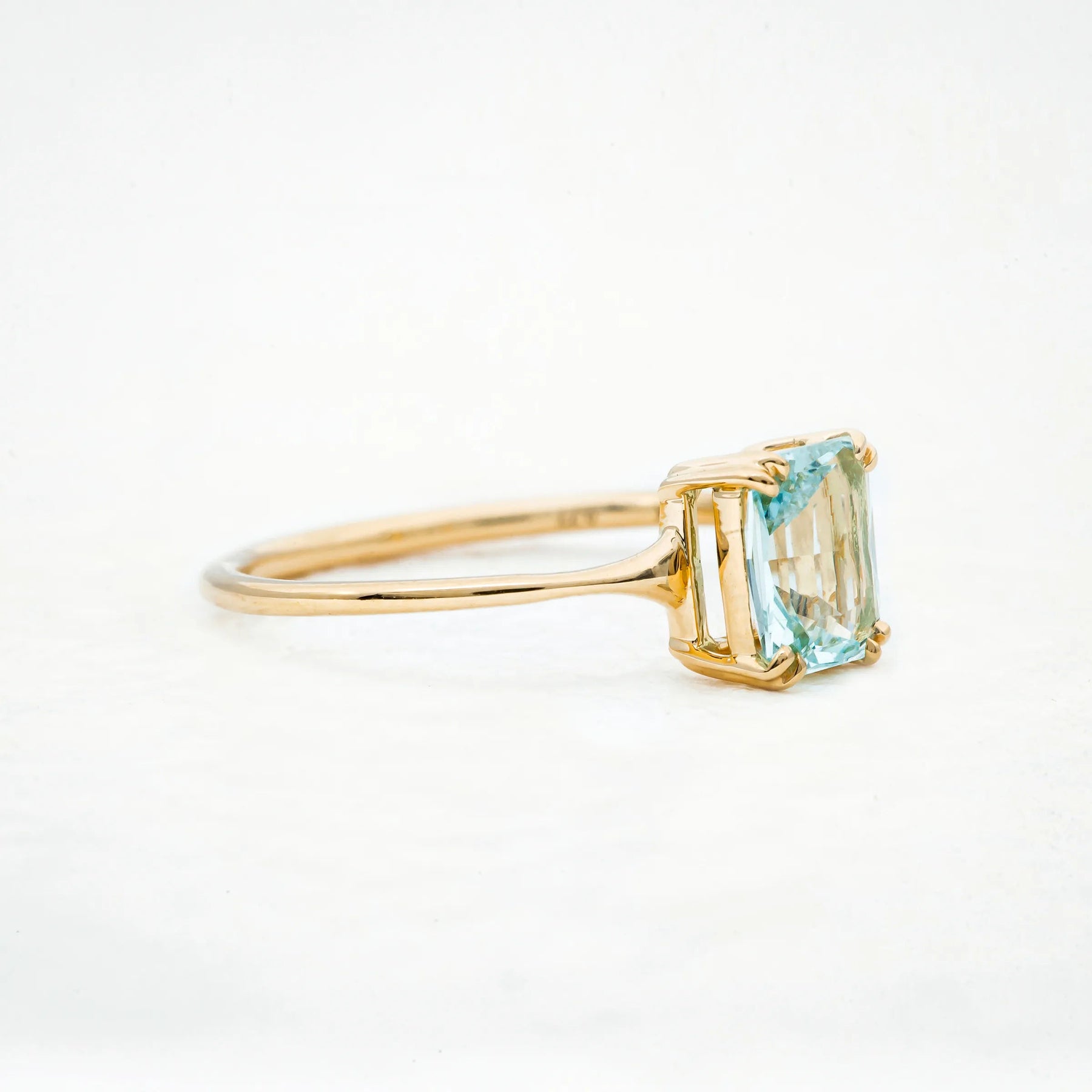 Clear Water Ring, Emerald Cut Aquamarine - Boutee