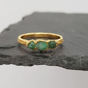 Triple Raw Emerald Ring - Boutee