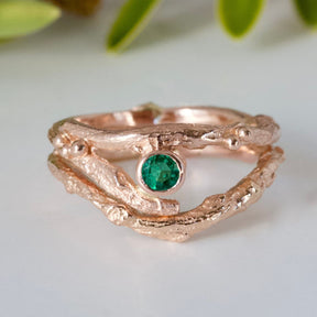 Woodland Elvish Engagement and Wedding Twig Rings - Boutee