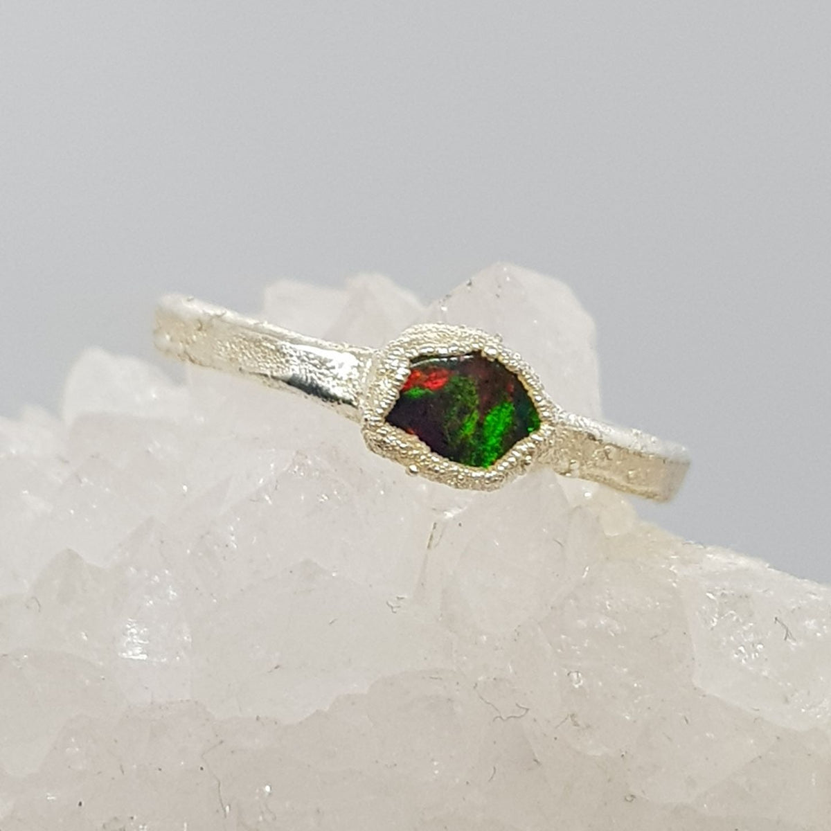 Raw Freeform Black Opal Ring - Boutee