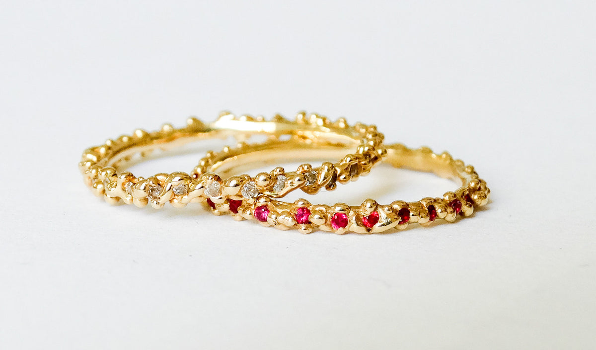 Diamond or Ruby 'Seeded' Eternity Ring - Boutee