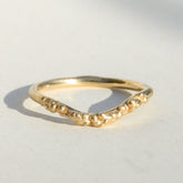 Solid Gold Curved Wedding / Stacking Band - Boutee