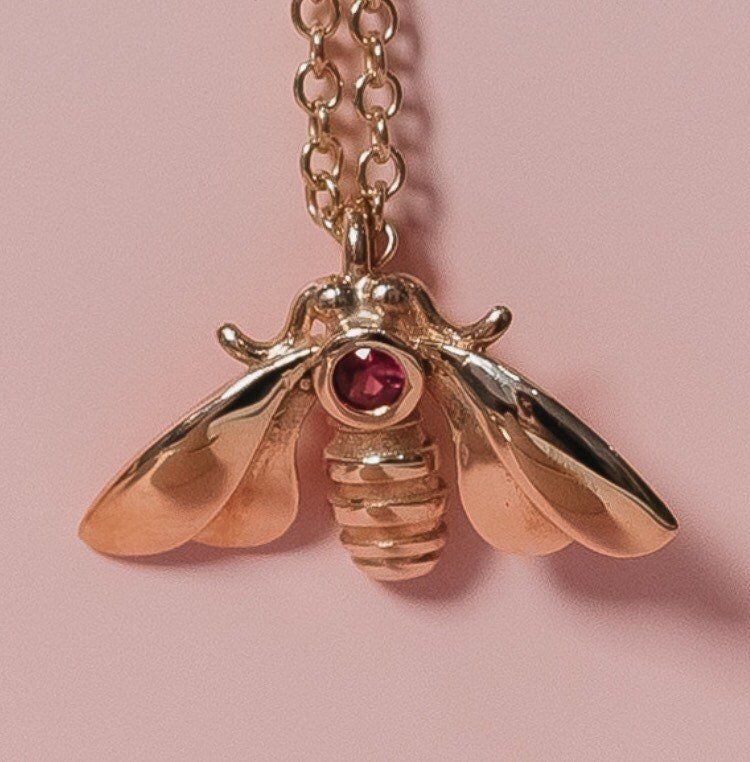 9ct Gold Ruby Moth Necklace - Boutee
