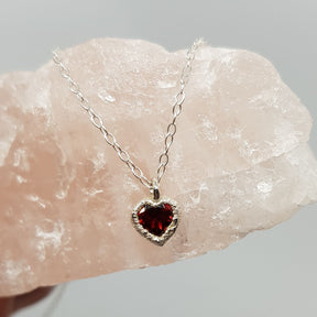 Garnet Heart Necklace - Boutee