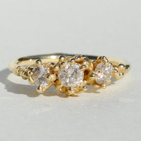 Diamond Three Stone Engagament Ring - Boutee