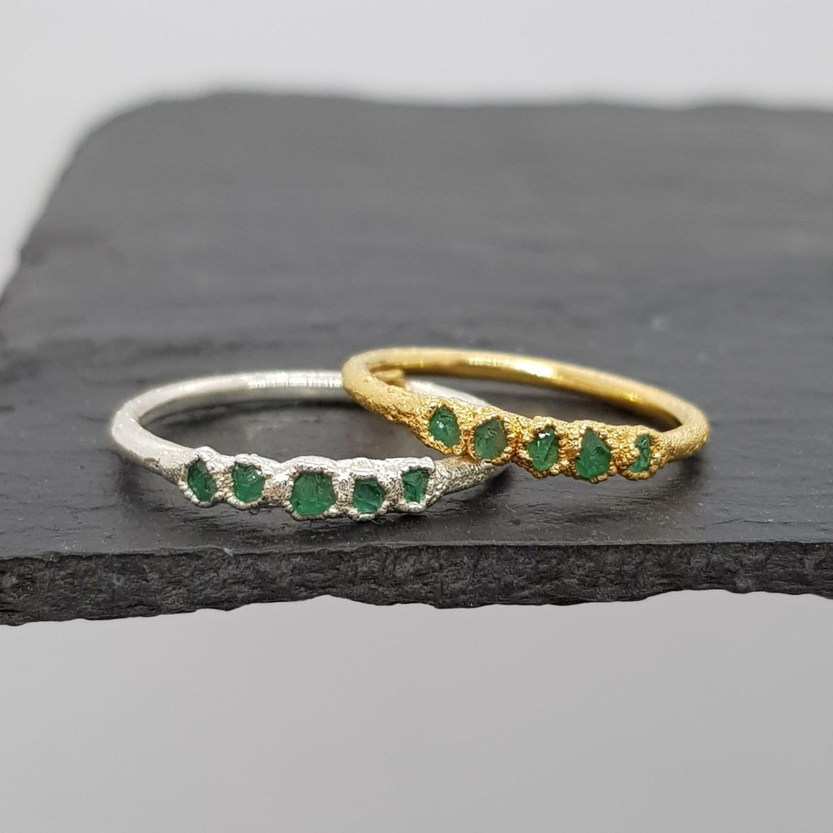 Multi Raw Emerald Ring - Boutee