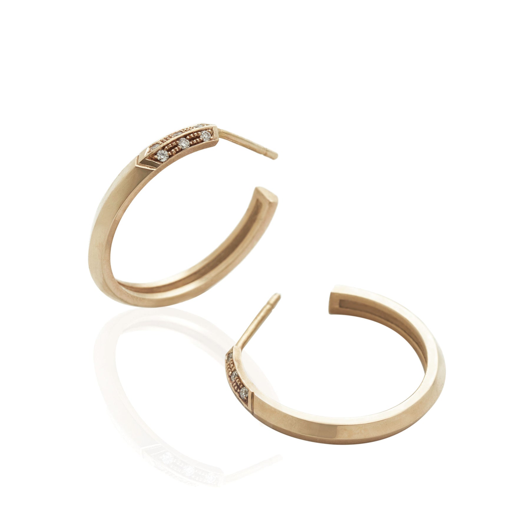 STAY 9ct Gold & Diamond Hoops - Boutee