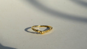 Solid Gold Wishbone Wedding / Stacking Ring - Boutee