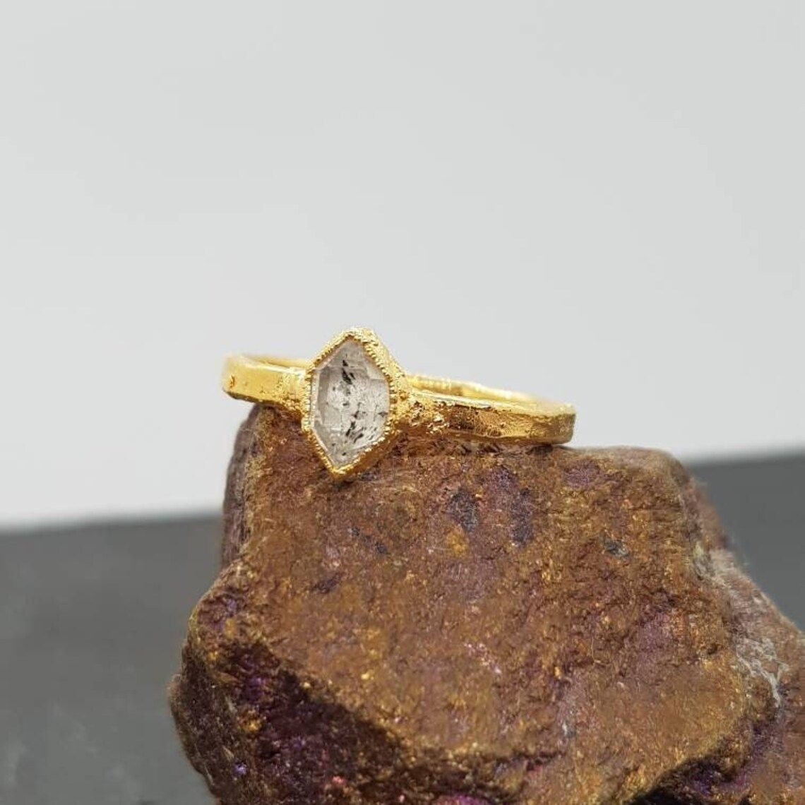 Raw Herkimer Diamond Ring - Boutee
