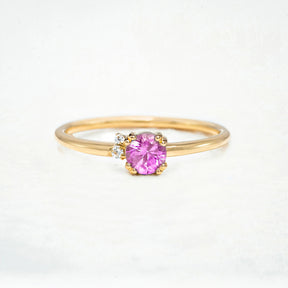 Day Lily Ring, Pink Sapphire. - Boutee