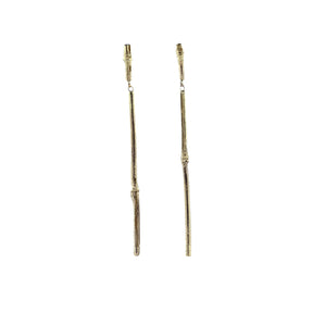 Bamboo Drop Earrings in 9ct Gold - Boutee