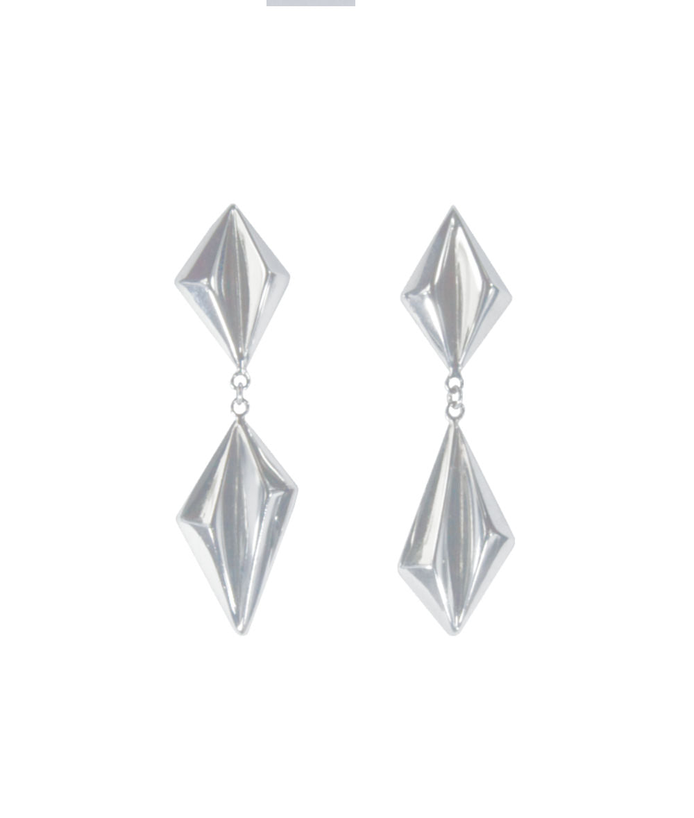 Valley Silver Statement Drop Stud Earrings - Boutee
