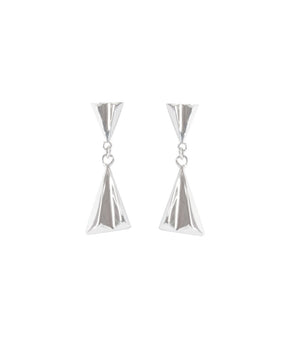 Valley Silver Triangle Drop Stud Earrings - Boutee