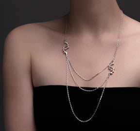 Sterling Silver Asymmetrical Constellation Necklace - Boutee