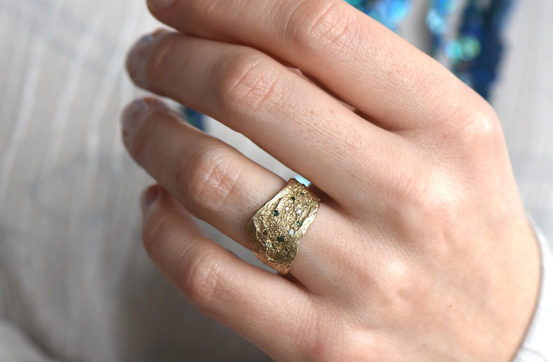 9ct Gold Original London Plane Scatter Ring - Boutee