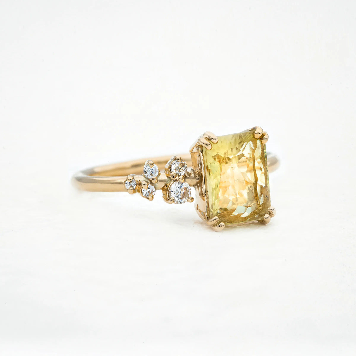 Yellow Crown Ring, Sapphire with Diamonds - Boutee