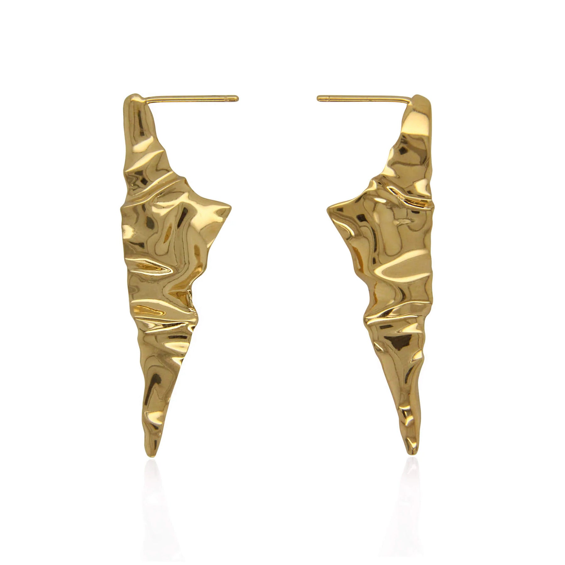 Crush Pointed Earrings - Gold - Boutee